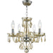 Clarion Polished Chrome Golden Teak Crystal 4 Light Chandelier - Chandeliers