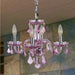 Clarion Polished Chrome Pink Crystal 4 Light Chandelier - Chandeliers