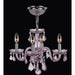Clarion Polished Chrome Pink Crystal 4 Light Chandelier - Chandeliers