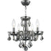 Clarion Polished Chrome Smoke Crystal 4 Light Chandelier - Chandeliers