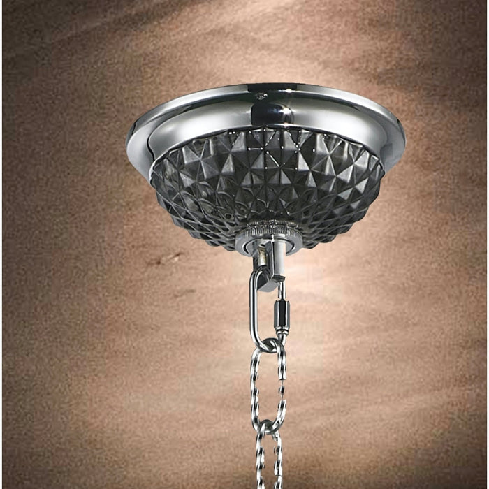 Clarion Polished Chrome Smoke Crystal 4 Light Chandelier - Chandeliers