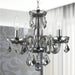 Clarion Polished Chrome Smoke Crystal 4 Light Chandelier - Chandeliers