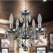 Clarion Polished Chrome Smoke Crystal 4 Light Chandelier - Chandeliers