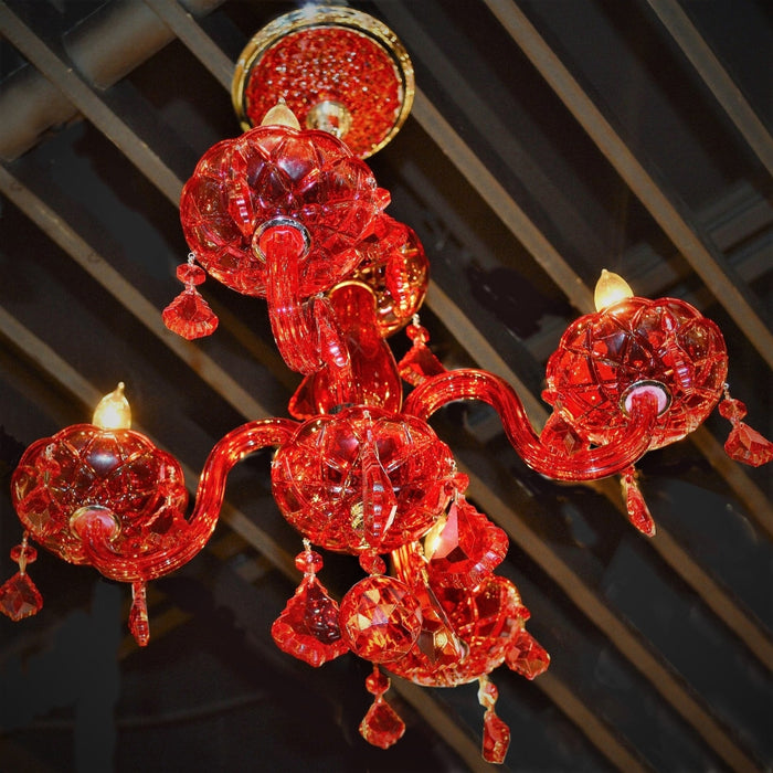 Clarion Polished Chrome Strawberry Crystal 4 Light Chandelier - Chandeliers