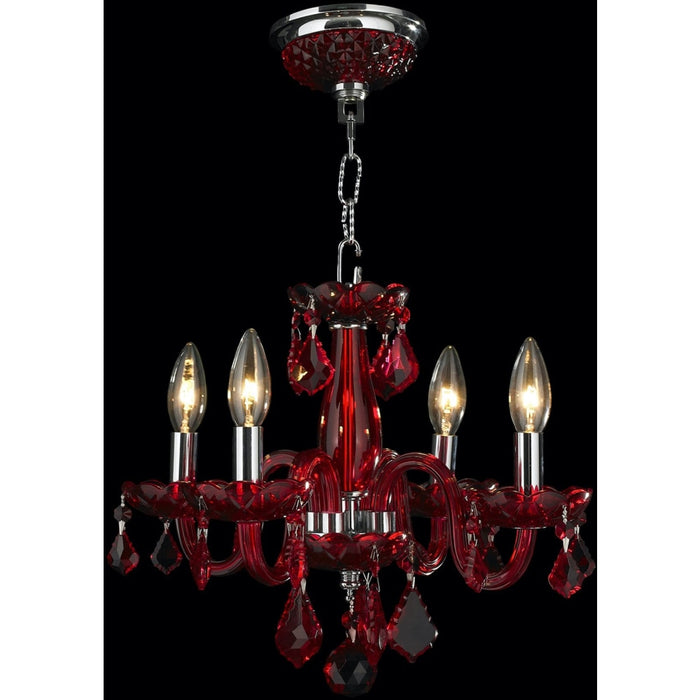 Clarion Polished Chrome Strawberry Crystal 4 Light Chandelier - Chandeliers
