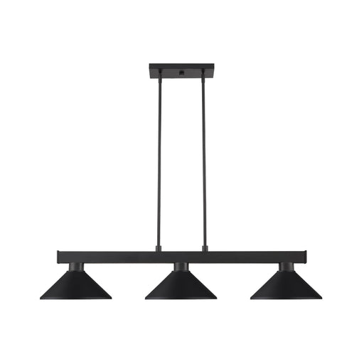 Cobalt Matte Black 3 Light Island Billiard Pendant - Island/Billiard