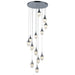 Droplet Polished Chrome Clear Glass 13 Light LED Pendant - Pendants