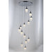 Droplet Polished Chrome Clear Glass 13 Light LED Pendant - Pendants