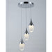 Droplet Polished Chrome Clear Glass 3 Light LED Pendant - Pendants