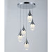 Droplet Polished Chrome Clear Glass 5 Light LED Pendant - Pendants