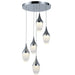 Droplet Polished Chrome Clear Glass 5 Light LED Pendant - Pendants