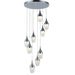 Droplet Polished Chrome Clear Glass 9 Light LED Pendant - Pendants