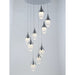 Droplet Polished Chrome Clear Glass 9 Light LED Pendant - Pendants