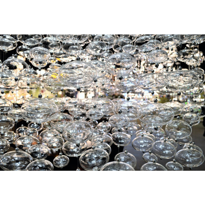 Effervescence Polished Chrome Clear Glass 13 Light Halogen Flushmount - Flushmounts