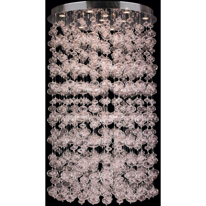 Effervescence Polished Chrome Clear Glass 13 Light Halogen Flushmount - Flushmounts