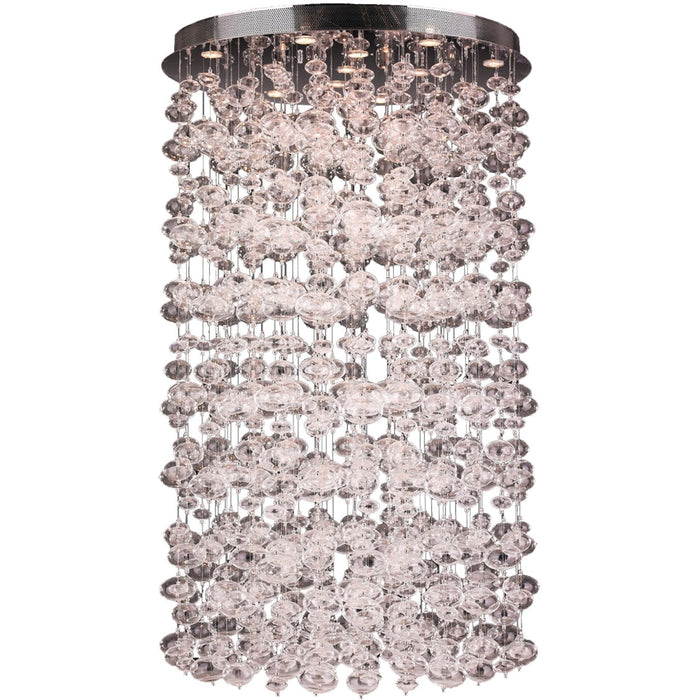 Effervescence Polished Chrome Clear Glass 13 Light Halogen Flushmount - Flushmounts
