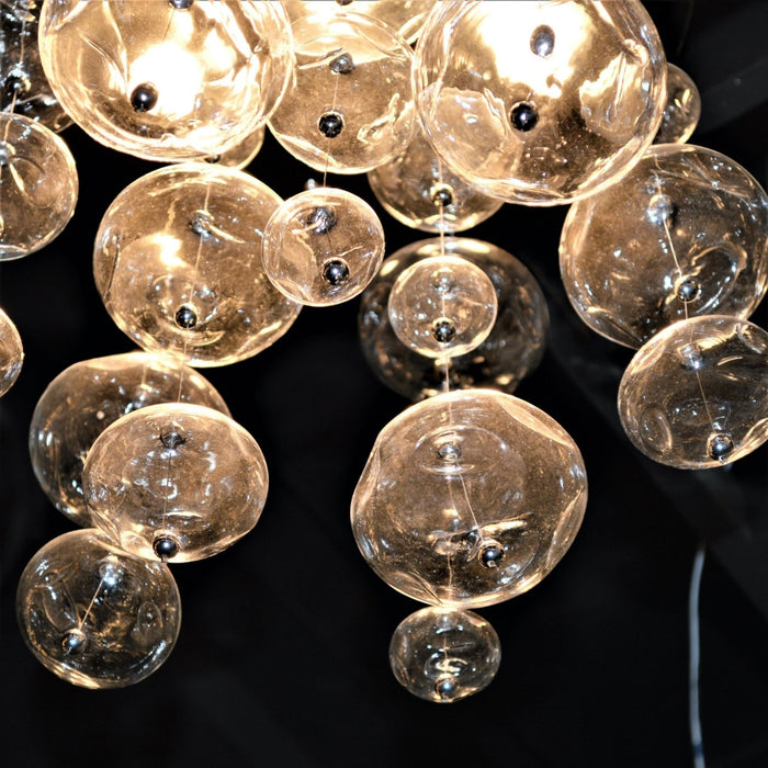 Effervescence Polished Chrome Clear Glass 4 Light Halogen Flushmount - Flushmounts