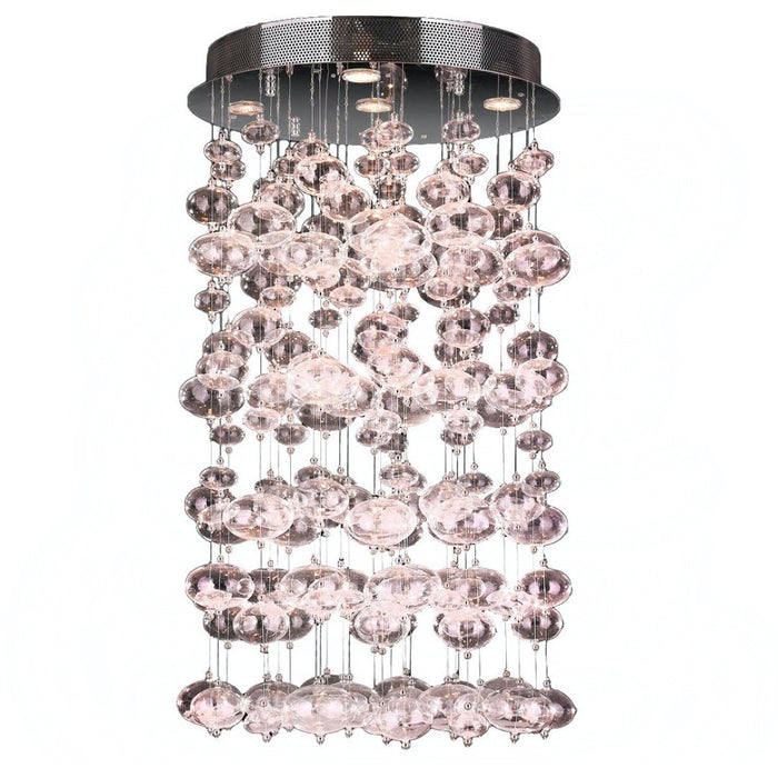 Effervescence Polished Chrome Clear Glass 7 Light Halogen Flushmount - Flushmounts