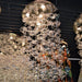 Effervescence Polished Chrome Clear Glass 7 Light Halogen Flushmount - Flushmounts