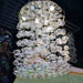 Effervescence Polished Chrome Clear Glass 9 Light Halogen Flushmount - Flushmounts