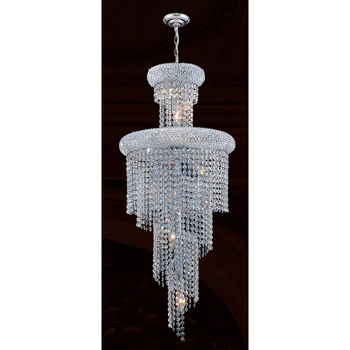 Empire Polished Chrome Clear Crystal 10 Light Chandelier - Chandeliers