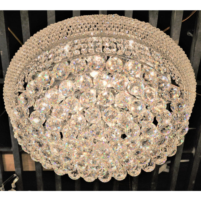 Empire Polished Chrome Clear Crystal 10 Light Flushmount - Flushmounts