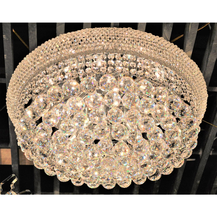 Empire Polished Chrome Clear Crystal 10 Light Flushmount - Flushmounts