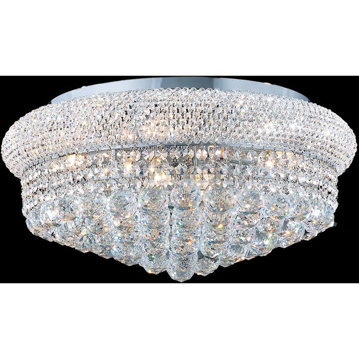 Empire Polished Chrome Clear Crystal 10 Light Flushmount - Flushmounts