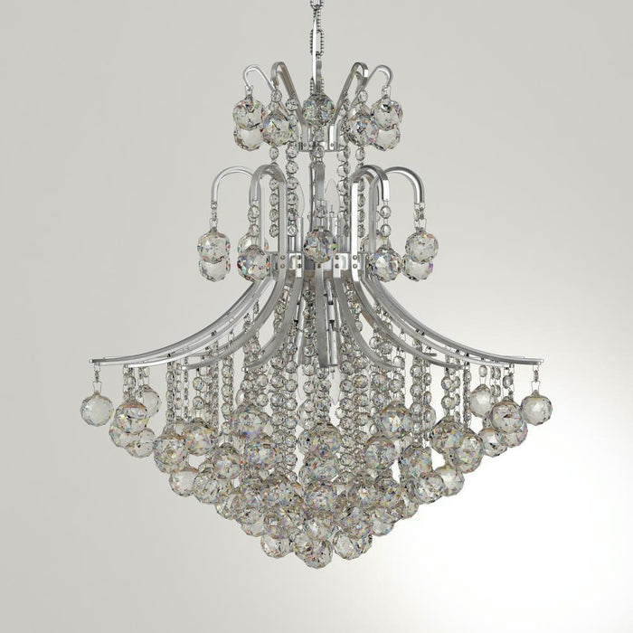 Empire Polished Chrome Clear Crystal 11 Light Chandelier - Chandeliers