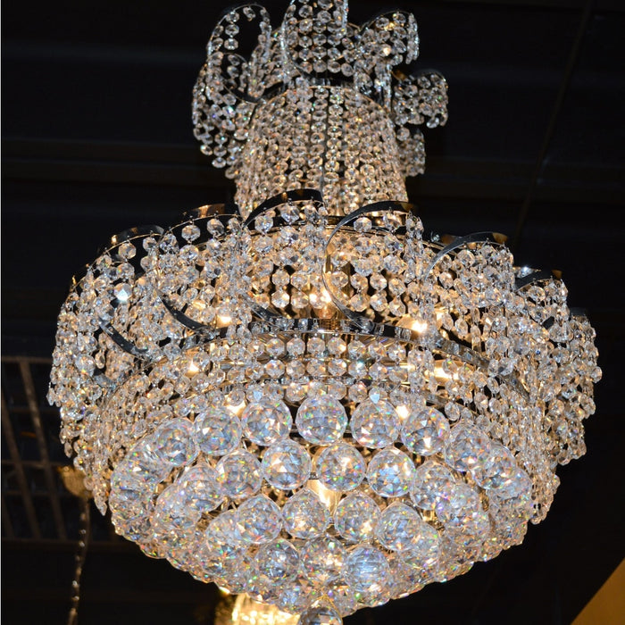 Empire Polished Chrome Clear Crystal 11 Light Chandelier - Chandeliers