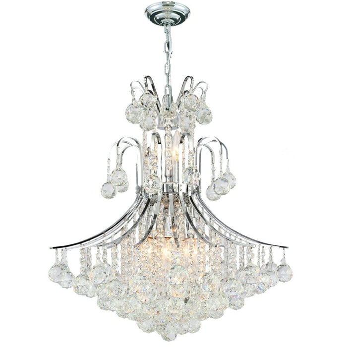 Empire Polished Chrome Clear Crystal 11 Light Chandelier - Chandeliers