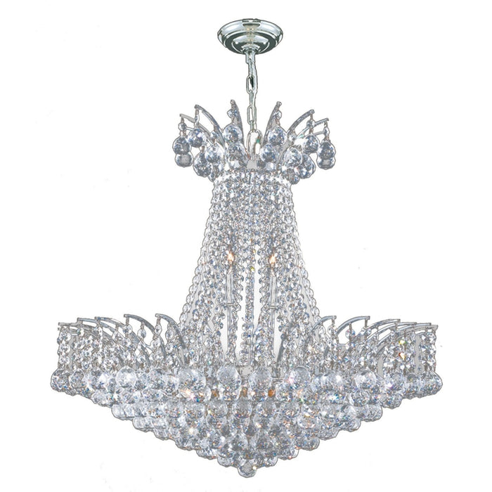 Empire Polished Chrome Clear Crystal 11 Light Chandelier - Chandeliers