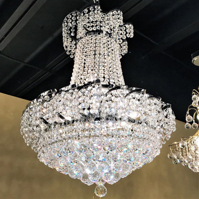 Empire Polished Chrome Clear Crystal 11 Light Chandelier - Chandeliers