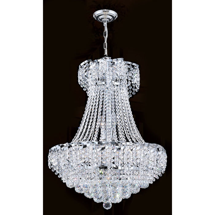 Empire Polished Chrome Clear Crystal 11 Light Chandelier - Chandeliers