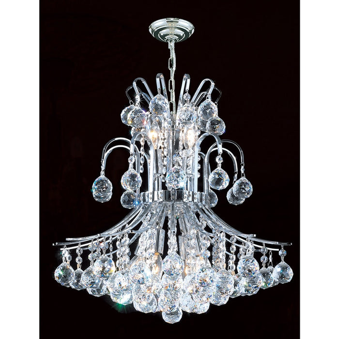 Empire Polished Chrome Clear Crystal 11 Light Chandelier - Chandeliers