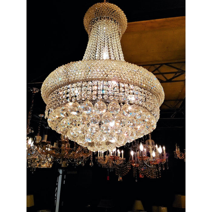 Empire Polished Chrome Clear Crystal 12 Light Chandelier - Chandeliers