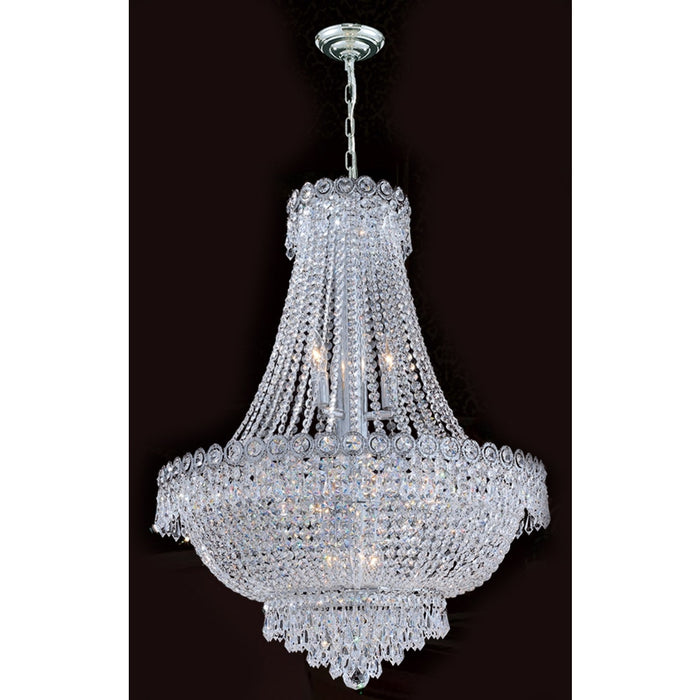 Empire Polished Chrome Clear Crystal 12 Light Chandelier - Chandeliers
