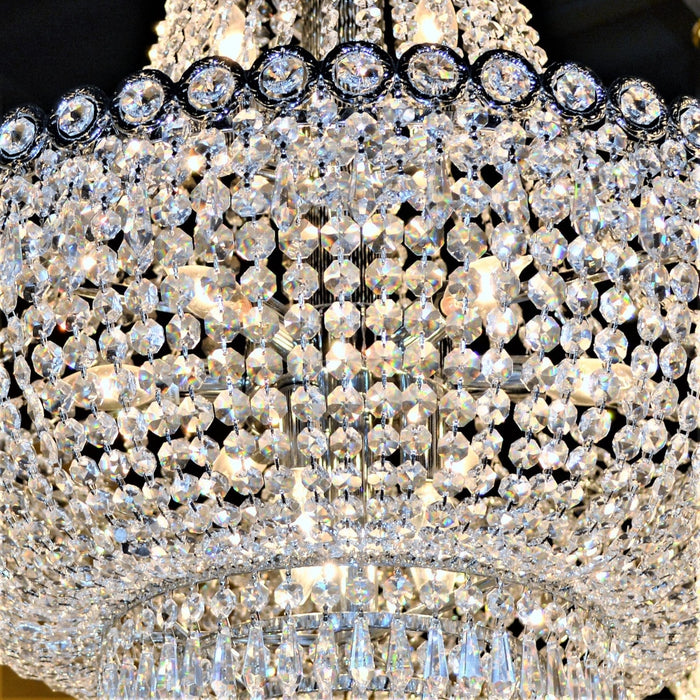 Empire Polished Chrome Clear Crystal 12 Light Chandelier - Chandeliers