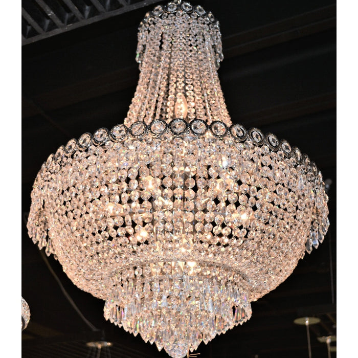 Empire Polished Chrome Clear Crystal 12 Light Chandelier - Chandeliers