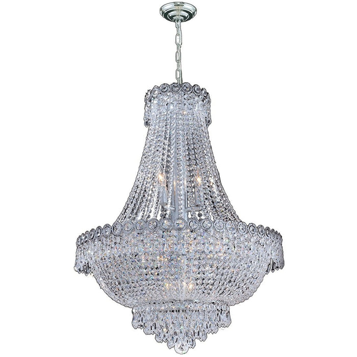 Empire Polished Chrome Clear Crystal 12 Light Chandelier - Chandeliers