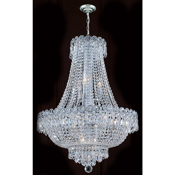Empire Polished Chrome Clear Crystal 12 Light Chandelier - Chandeliers