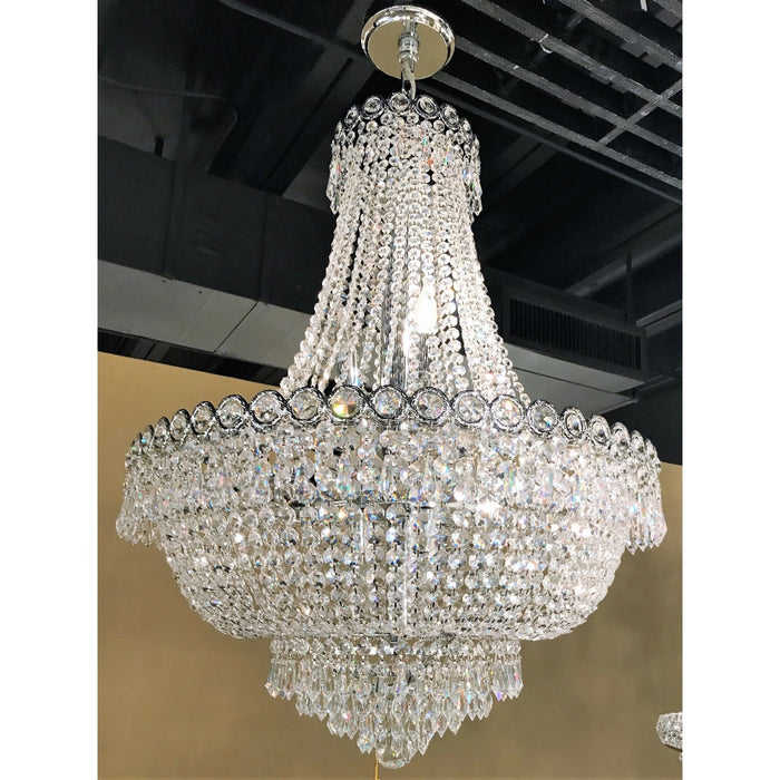 Empire Polished Chrome Clear Crystal 12 Light Chandelier - Chandeliers