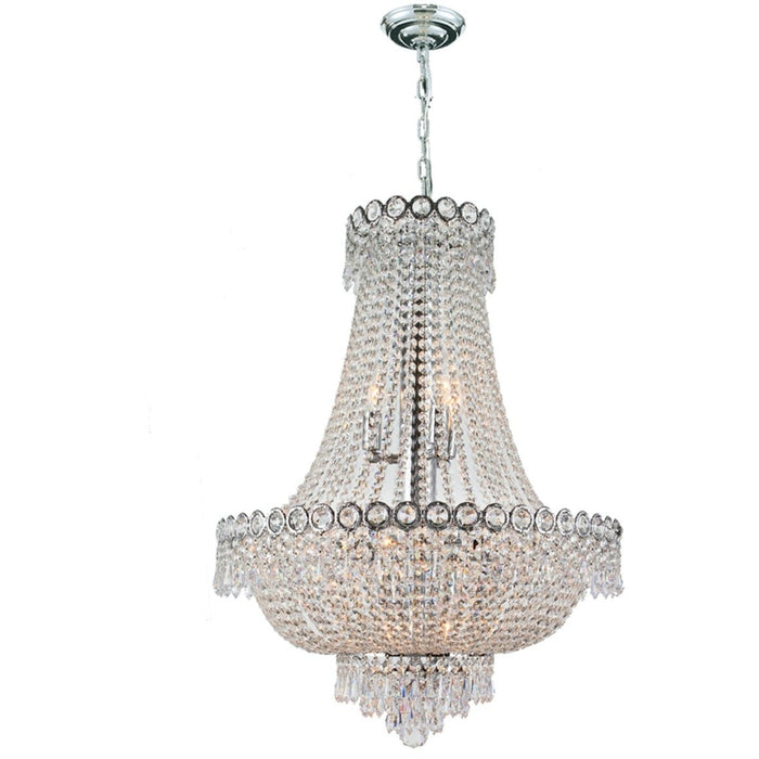 Empire Polished Chrome Clear Crystal 12 Light Chandelier - Chandeliers
