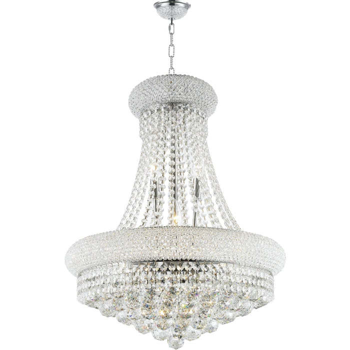 Empire Polished Chrome Clear Crystal 12 Light Chandelier - Chandeliers