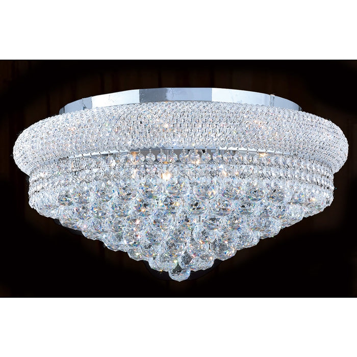 Empire Polished Chrome Clear Crystal 12 Light Flushmount - Flushmounts