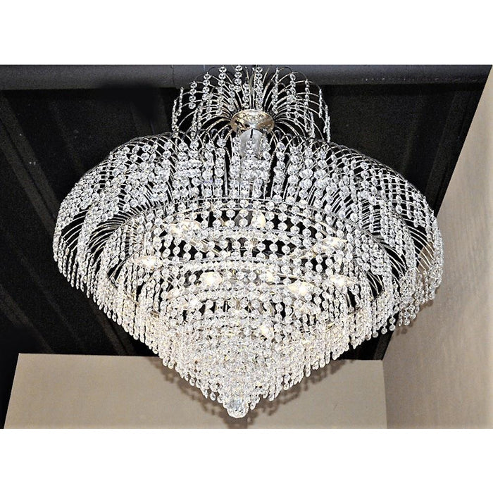 Empire Polished Chrome Clear Crystal 14 Light Chandelier - Chandeliers