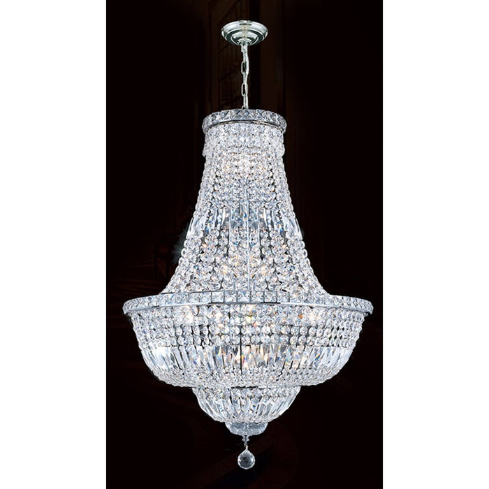 Empire Polished Chrome Clear Crystal 15 Light Chandelier - Chandeliers