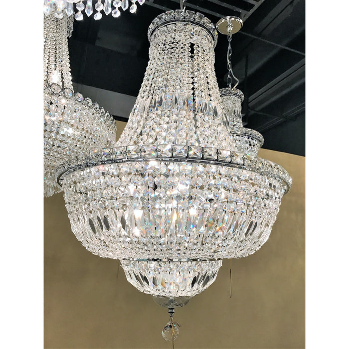 Empire Polished Chrome Clear Crystal 15 Light Chandelier - Chandeliers