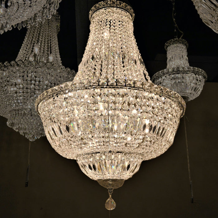 Empire Polished Chrome Clear Crystal 15 Light Chandelier - Chandeliers