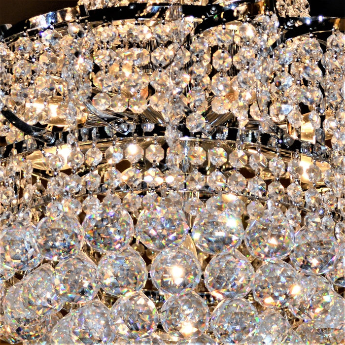 Empire Polished Chrome Clear Crystal 15 Light Chandelier - Chandeliers